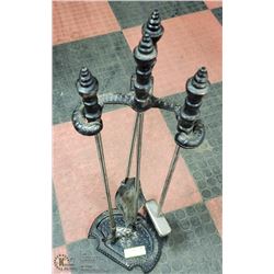 3PC FIREPLACE SET WITH STAND