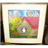 Image 1 : 21 X 21 LOONEY TUNES TWEETY BIRD FOIL ART PRINT