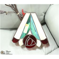 STAINED LEADED GLASS WALL LAMP 11" X 11"