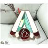 Image 1 : STAINED LEADED GLASS WALL LAMP 11" X 11"