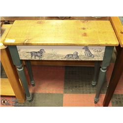 SOFA TABLE WITH ETCHED GLASS