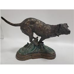 "FETCHIN" BY BIG SKY CARVERS STATUE. BRONZE