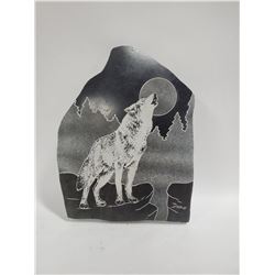 SOAPSTONE WOLF CARVING 7 X 9