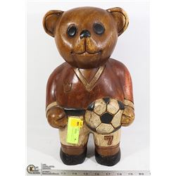 SOLID WOOD TEDDY BEAR 14" TALL
