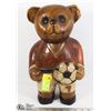 Image 1 : SOLID WOOD TEDDY BEAR 14" TALL