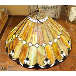 STAINED LEADED GLASS LAMP SHADE 20" IN DIAMETER