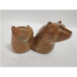 TWO BEAR STONE CARVED SCULPTURE