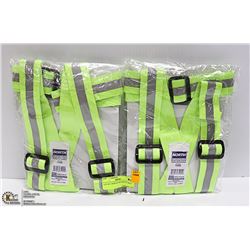 LOT OF 2 NEW ADJUSTABLE HI-VIS SAFETY BELT
