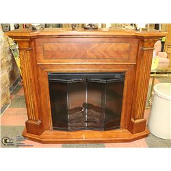 CHERRY WOOD W/INLAY FIREPLACE W/ELECTRIC INSERT