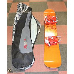 SALOMON SNOWBOARD WITH BINDINGS & CARRING CASE