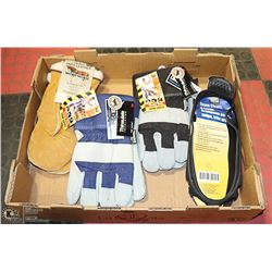 FLAT OF NEW WINTER GLOVES, MITTS AND