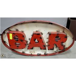 30"X16" METAL "BAR" SIGN WELDED
