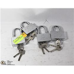 4 HEAVY DUTY LOCKS WITH 2 KEYS