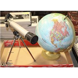 REACTIVE SCIENCE 40X40 TELESCOPE,WORLD GLOBE
