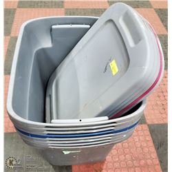 8 TOTES AND 5 LIDS
