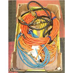 BOX OF OUTDOOR EXTENSION CORDS