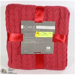 NEW CABLE KNIT THROW.