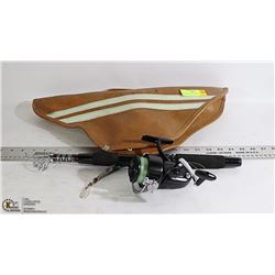 VINTAGE FOLDING FISHING ROD / REEL COMBO IN CASE