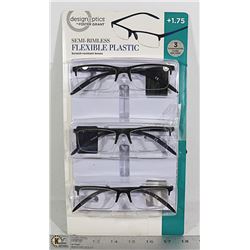 DESIGN OPTICS FOSTER GRANT READING GLASSES +1.75