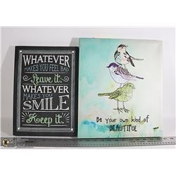 LOT OF 2 DECORATIVE PICTURES