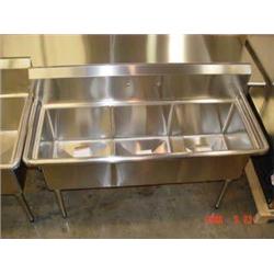NEW 5' long 3-tub 18x18x14  SS Sink