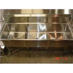 NEW 6'6" long 3-tub 24x24x14 SS Sink