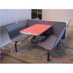 Lot of 2 Blue Plymold Booths w/ Red Tab