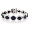 Image 1 : 36.08 ctw Blue Sapphire and 3.35 ctw Diamond 14K White Gold Bracelet