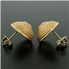 Image 6 : Vintage 14k Yellow Gold Cabochon Sapphire Twisted Wire Cone Shaped Stud Earrings