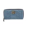 Image 2 : Gucci Blue Denim Marmont GG Peal Zip Wallet