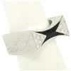 Image 8 : 14K White Gold 0.30 ctw Diamond & Black Enamel Stone Finished Squared Band Ring