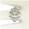 Image 5 : 14K White Gold 1.74 ctw Diamond Engagement Ring w/ Champagne Marquise Solitaire