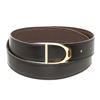 Image 1 : Hermes Vintage Black Brown Togo Leather Etrier Belt 85