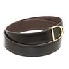 Image 2 : Hermes Vintage Black Brown Togo Leather Etrier Belt 85