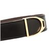 Image 4 : Hermes Vintage Black Brown Togo Leather Etrier Belt 85
