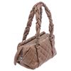 Image 3 : Chanel Beige Leather Small Lady Braid Bowler Bag