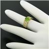 Image 6 : 14kt Yellow Gold 1.90 ctw Heart Peridot and Diamond Wide Band Ring