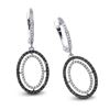 Image 1 : 14k White Gold  0.76CTW Diamond and Black Diamonds Earrings