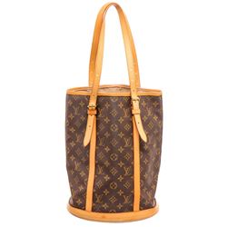Louis Vuitton Monogram Canvas Leather Bucket GM Shoulder Bag