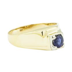 0.99 ctw Blue Sapphire Ring - 14KT Yellow Gold