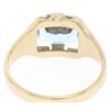 Image 4 : 10k Gold Cushion Cut Horizontal Aquamarine Solitaire Ladies Ring