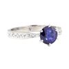 Image 1 : 1.55 ctw Sapphire And Diamond Ring - Platinum