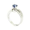 Image 4 : 1.59 ctw Round Brilliant Blue Sapphire And Diamond Ring - 14KT White Gold