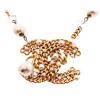 Image 3 : Chanel Faux Pearl & Crystal CC Pendant Necklace