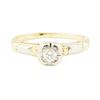 Image 2 : 0.15 ctw Diamond Solitaire Vintage Motif Ring - 14KT Yellow Gold