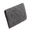 Image 1 : Chanel Black Ligne Calfskin Leather Cambon Compact Wallet