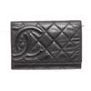 Image 6 : Chanel Black Ligne Calfskin Leather Cambon Compact Wallet