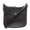 Image 1 : Hermes Black Clemence Leather Evelyne II PM Bag