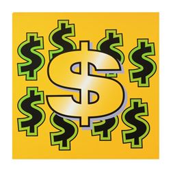 Dollar Sign (Yellow Background) by Steve Kaufman (1960-2010)