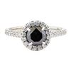 Image 2 : 1.46 ctw Black and White Diamond Ring - 14KT White Gold